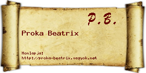 Proka Beatrix névjegykártya